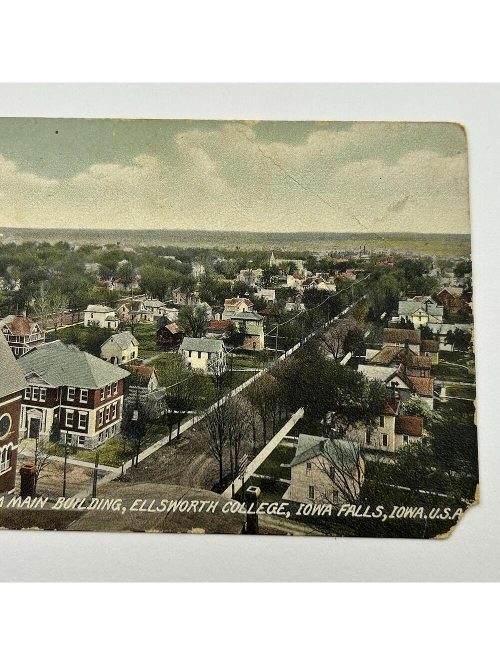 1908 Postcard Iowa Falls IA Ellsworth College Birds Eye View SE Old Main Tower - Picture 5 of 16